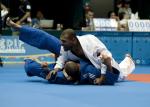 two male judokas mid-fight