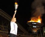 Camila Haase lights cauldron at Costa Rica National Games