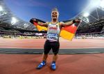 Niko Kappel of Germany celebrates victory in the Men's Shot Put F41 Final at the London 2017 World Para Athletics Championships.