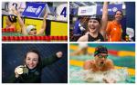 Para swimmers Ihar Boki, Liesette Bruinsma, Ellen Keane and Yelyzaveta Mereshko celebrating their wins