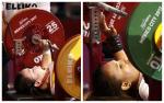 female powerlifters Lingling Guo and Ni Nengah Widiasih