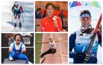 Picture collage of five athletes