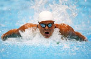 A picture of a woman swimming