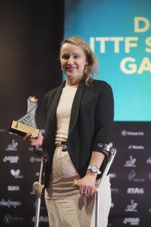 Croatia's Sandra Paovic, winner of the 2014 female para-table tennis star award.