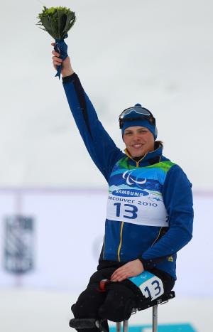 Olena Iurkovska on the podium