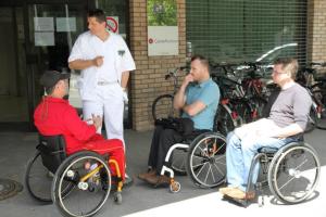 Mile and other people in wheelchairs