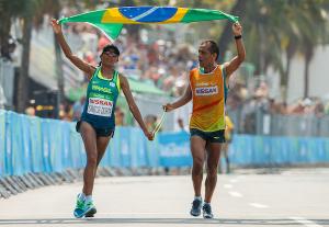 Edneusa De Jesus Santos Dorta BRA Bronze Medal winner in the Women's T12 Marathon at Fort Copacabana.