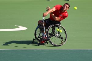 Wheelchair tennis sports icon horizontal