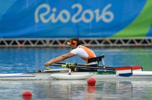Alexander van Holk of the Netharlands winner of the AS Men's Single Sculls - ASM1x Final B at the Rio 2016 Paralympic Games.