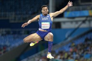 Roderick Townsend-Roberts of United States competes during the Men's Long Jump T47 final at Olympic Stadium on day 7 of the Rio 2016 Paralympic Games